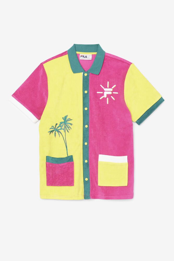 Fila Polo Palani Mens Yellow/Pink - India NMW-603947